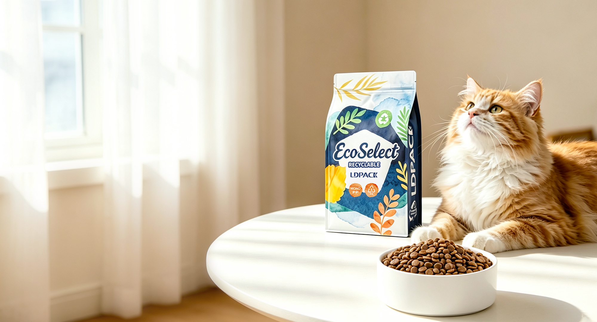 Envases de alta barrera para alimentos para mascotas en tamaños, formas y formatos flexibles.