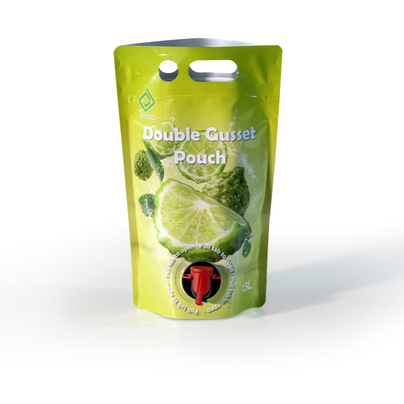 Bolsa con boquilla de doble fuelle