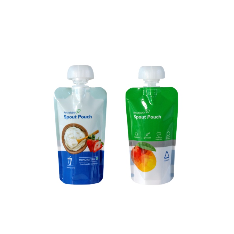 Bolsa con boquilla reciclable